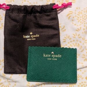 Kate Spade White Card Holder with Black Pouch